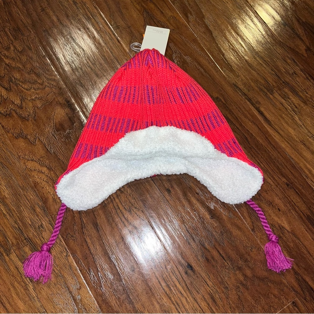 All in Motion Pink and Purple Winter Hat with Ear Flaps